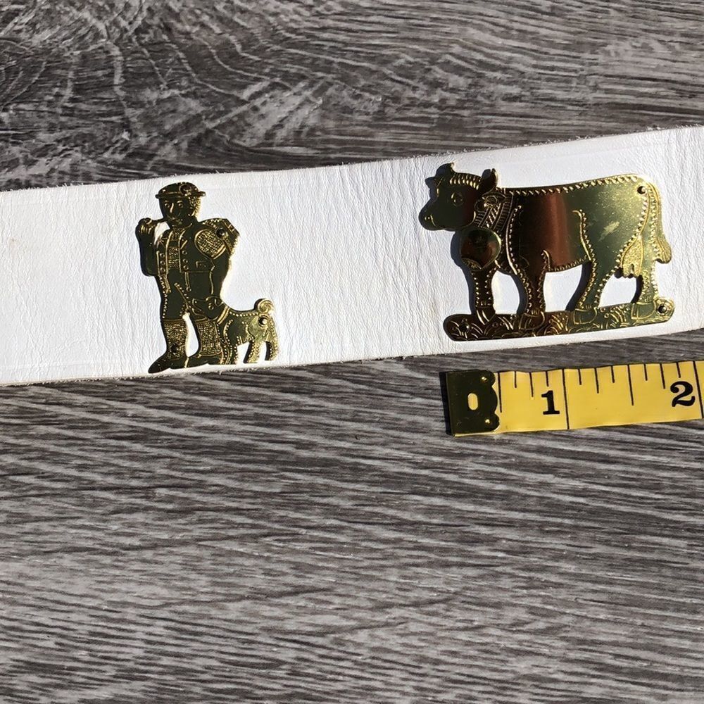 White gold detailing fashion belt - Picture 4 of 5